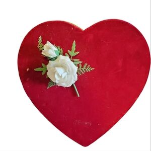 Vintage red velvet heart shaped valentine candy box